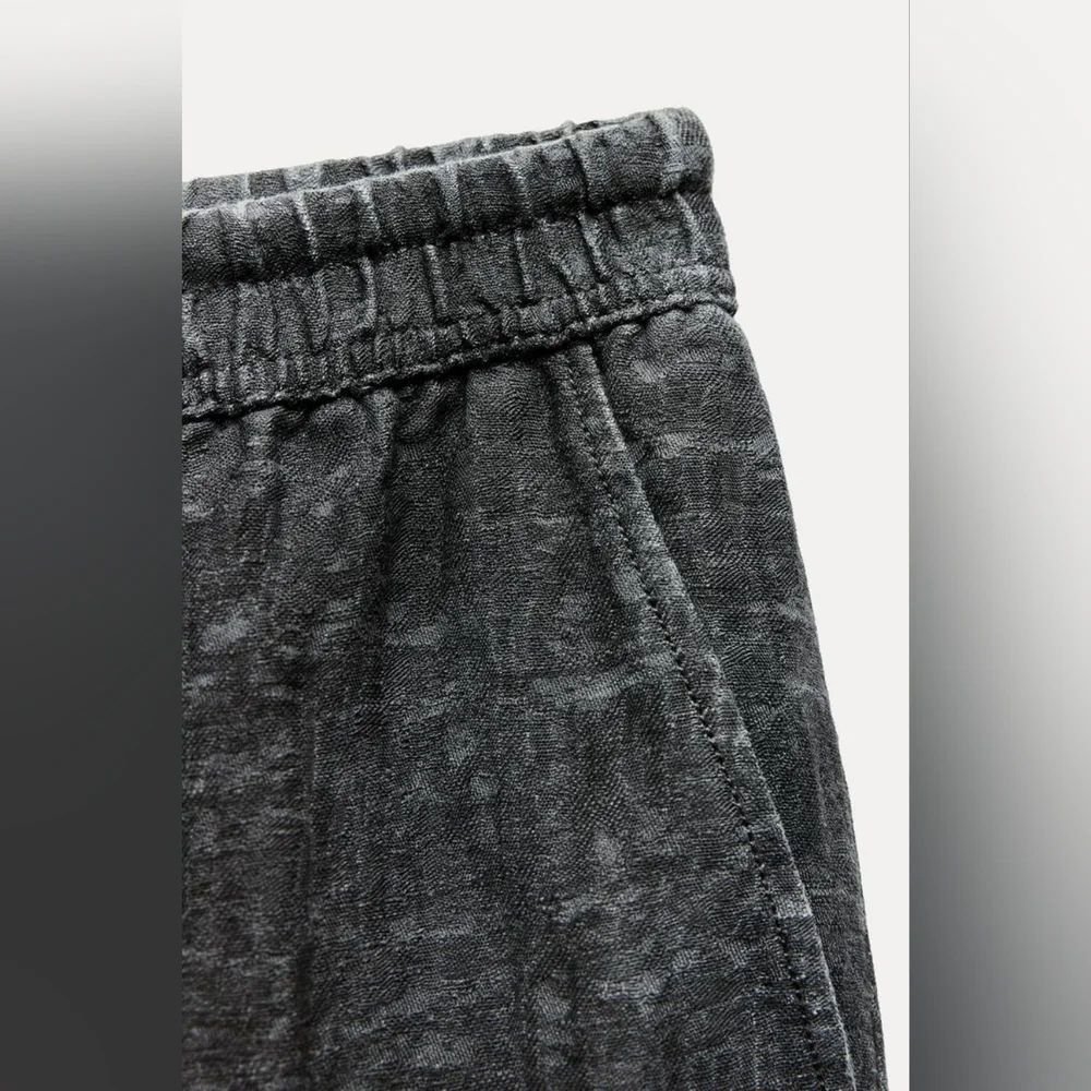 ZARA ZW COLLECTION LINEN BLEND JOGGER PANTS